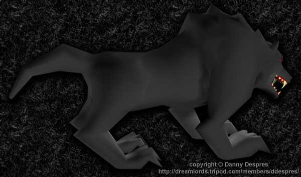 Low poly 3d wolf model