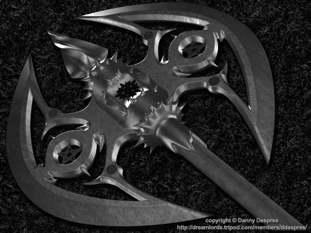 CrazyAxe 3d axe model close-up.